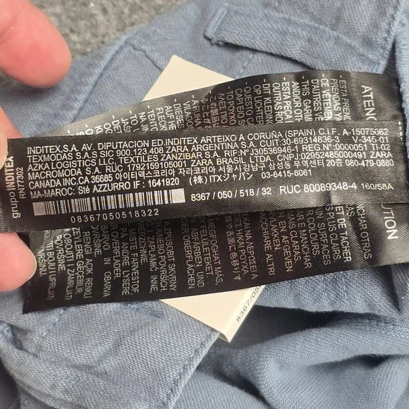 Zara The Baggy Cargo Pant Women's 32 (USA 0) Gray-Blue Balloon Leg Mid Rise NWT - Picture 8 of 15